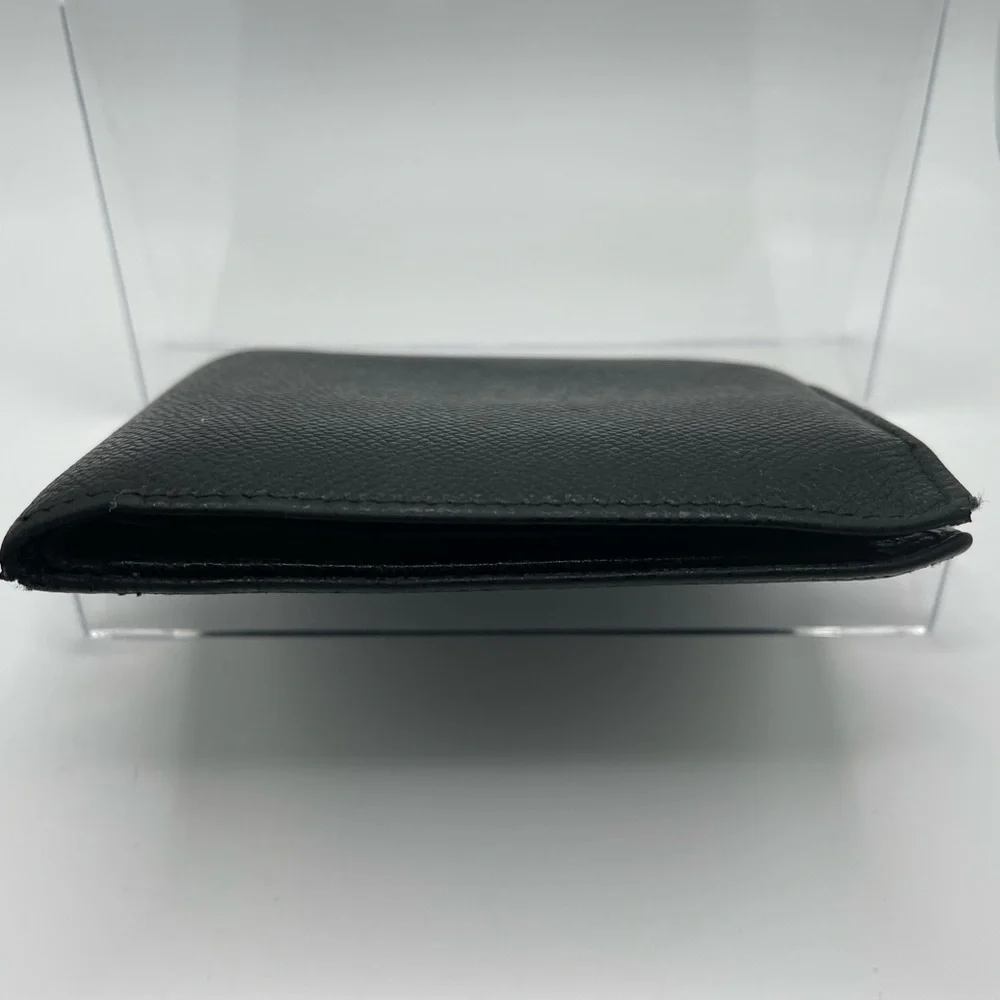 Bvlgari - authentic - black leather Men’s / unisex bi-fold wallet - GUC
